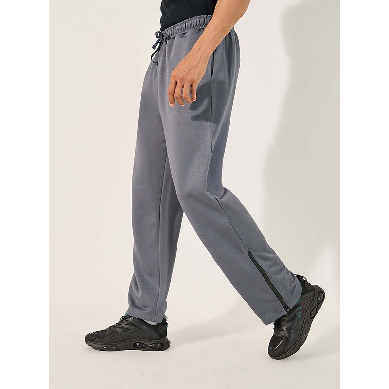 Styli Grey Men Contrast Panel and Zipper Detail Track Pant (M)