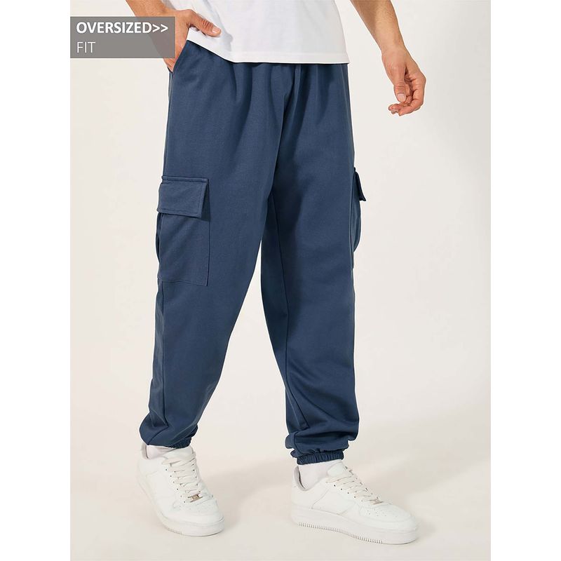 Styli Blue Men Cargo Joggers (L)