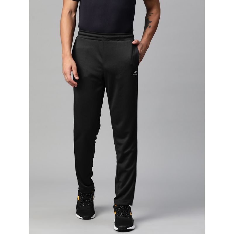 Alcis Men Side Striped Dry Tech Anti Static Track Pant Black (2XL)