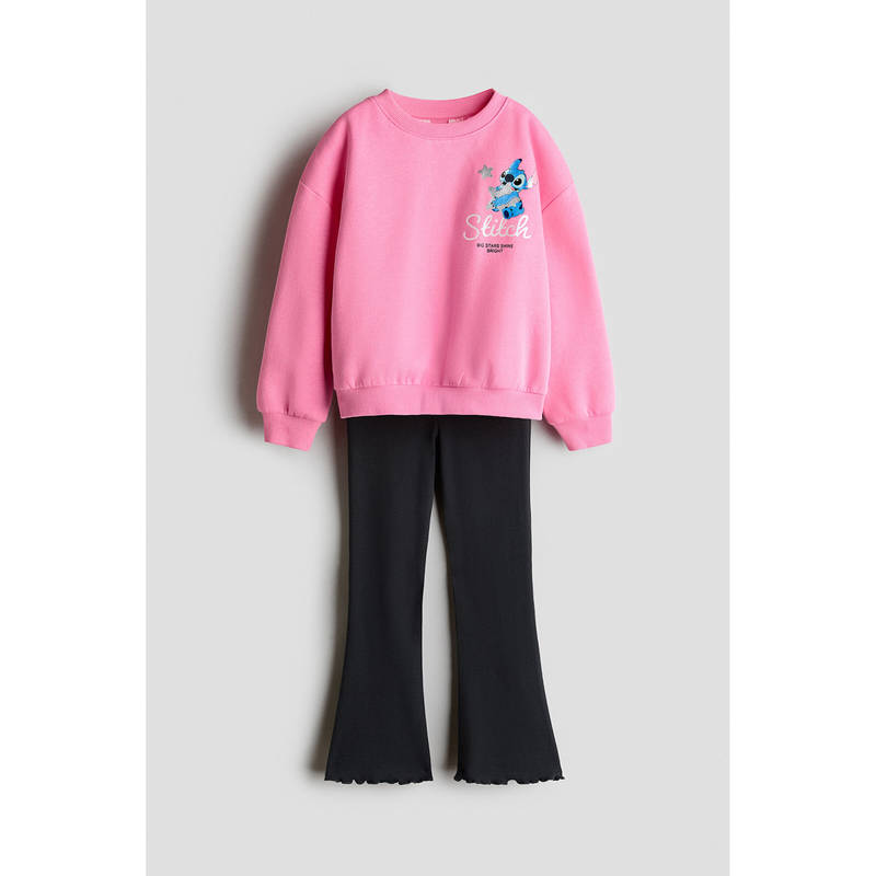 H&M Girls Pink 2-Piece Printed Set (1.5-2 Years)