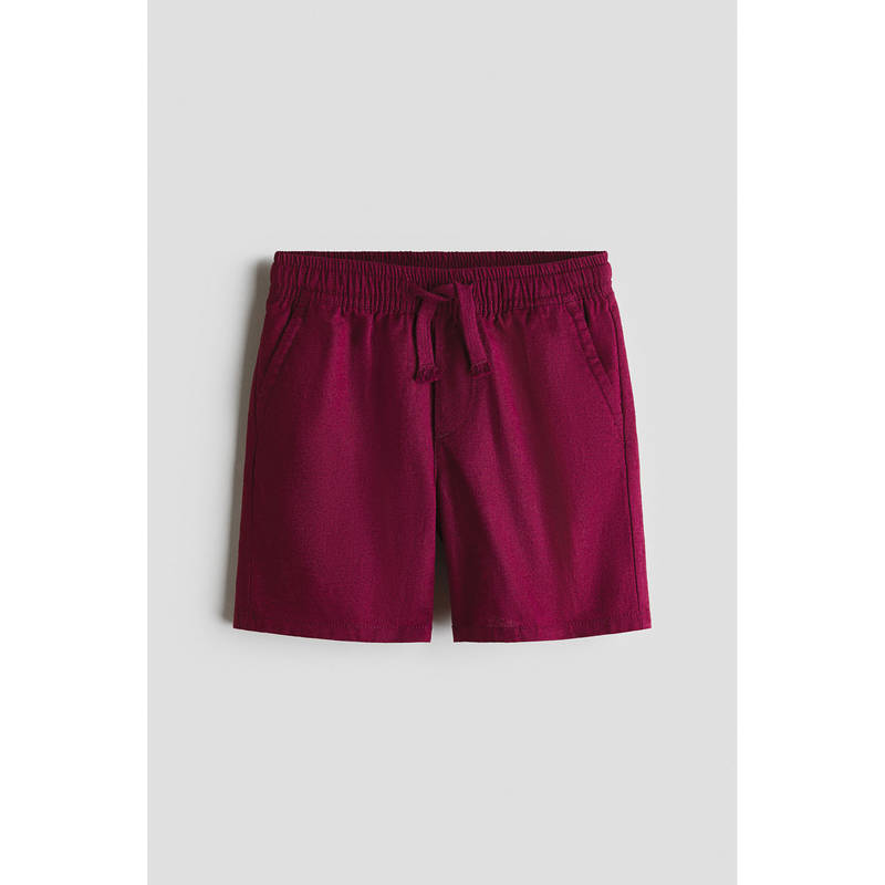 H&M Boys Red Linen-Blend Shorts (1.5-2 Years)