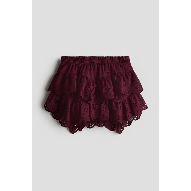 H&M Girls Red Tiered Broderie-Anglaise Skirt (9-10 Years)