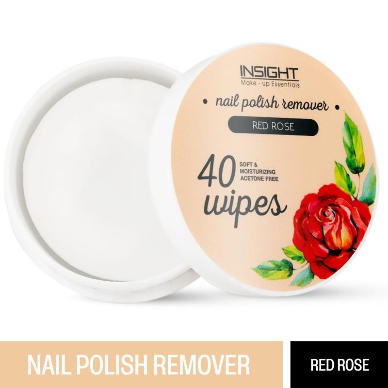 Insight Cosmetics Nail Polish Remover 40 Wipes - Red Rose