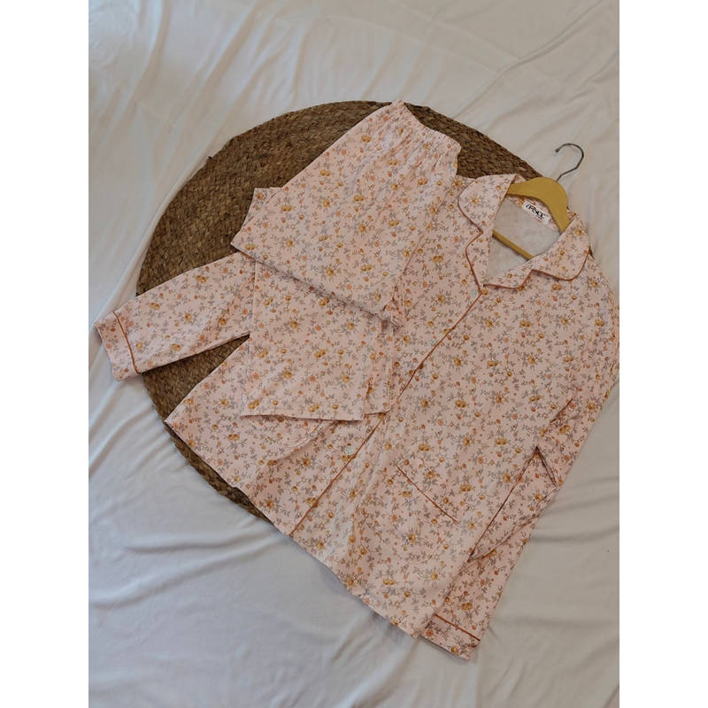 Addery Pink Plus Size Floral Shirt & Pyjama (Set of 2) (XL)