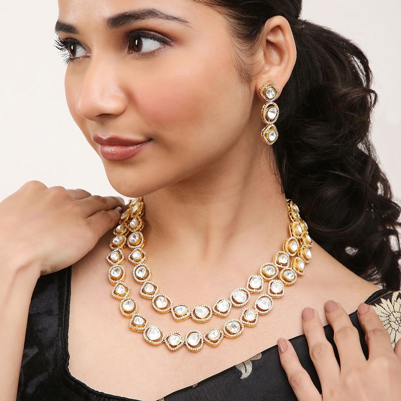 Moissanite Kundan necklace | Latest Indian jewelry main image 1
