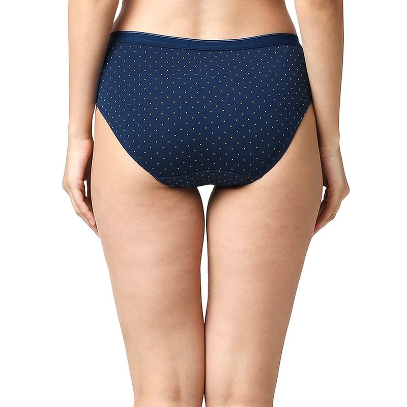 SOIE High Rise Full Coverage Solid and Printed Cotton Stretch Hipster Panty (Pack of 3)-Multi-Color (S)