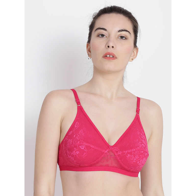 Abelino Pink Non-Wired Non Padded full coverage Bra - Pink (28B)