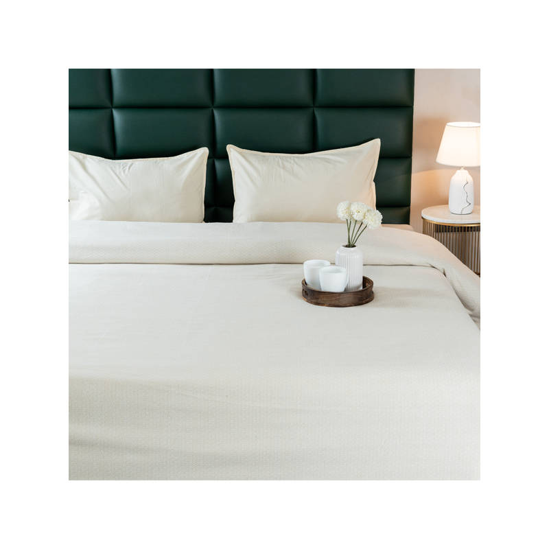 Saral Home Ivory Pure Cotton Bedsheet & 2 Pillow Covers (Queen)