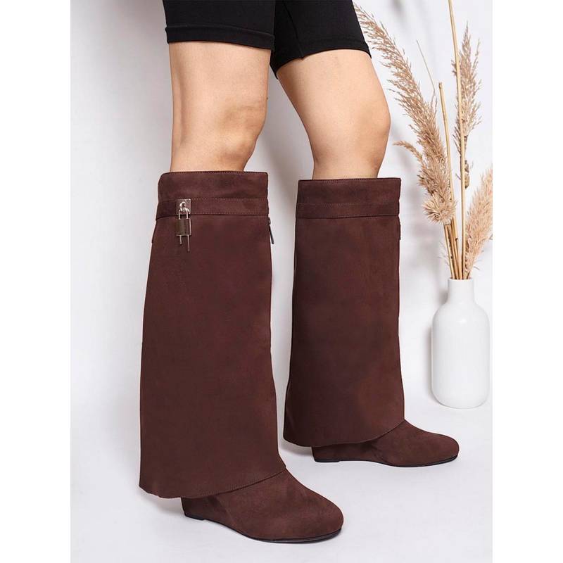 Truffle Collection Women Brown Solid Casual Boots (UK 3)