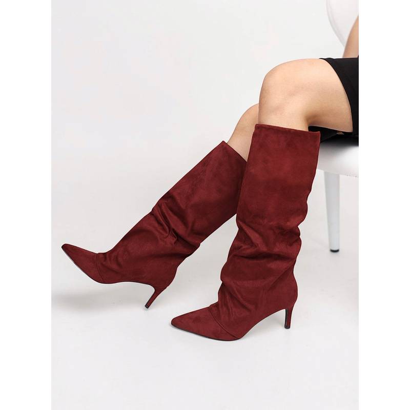 Truffle Collection Women Burgundy Solid Casual Boots (UK 3)