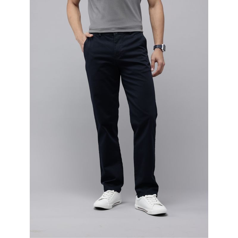 GENIPS Navy Blue Relaxed Fit Pant (30)