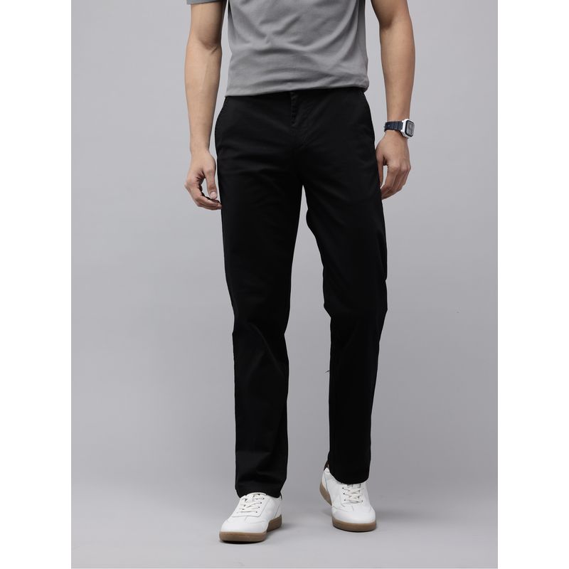 GENIPS Black Cotton Pant (38)