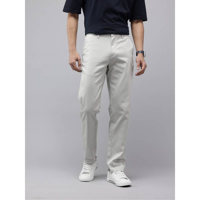 GENIPS Blue Cotton Relaxed Fit Pant (32)