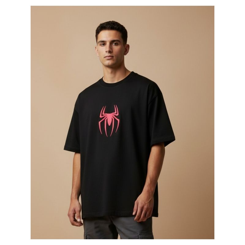 RHINO CULT Black Canvas In Motion - Spiderman T-Shirt (XS)