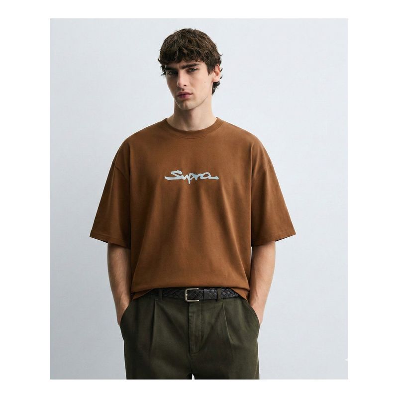 RHINO CULT Toyota Supra Classic Brown Oversized T Shirt (S)