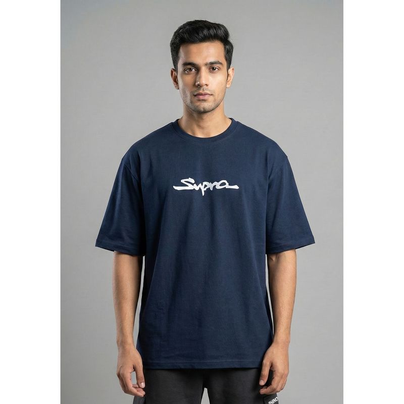 RHINO CULT Navy Blue Toyota Supra Classic Grey Acid Oversized T Shirt (XS)