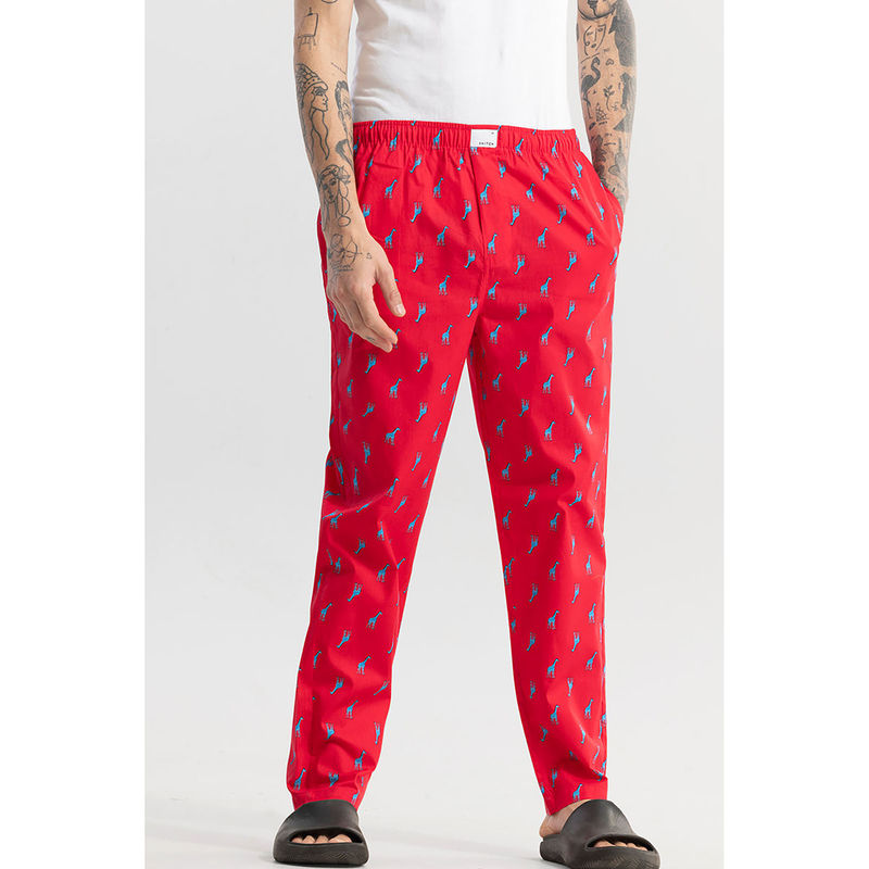 Snitch Giraffe Print Red Pyjama (32)