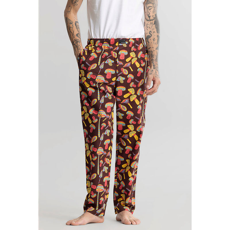Snitch Mushroom Print Dark Brown Pyjama (30)