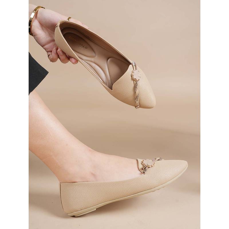 Drop Bold Women Beige Ballerina (EURO 36)