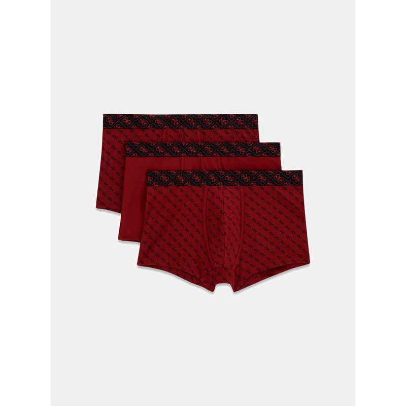 Guess Red Cotton Logo Men Trunks (S)