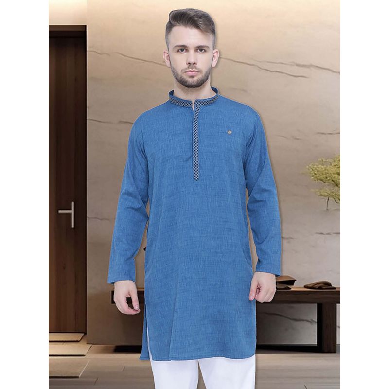 KUONS AVENUE Blue Festive Long Kurta (M)