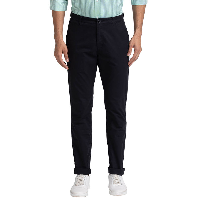 ColorPlus Comfortable Fit Solid Black Trouser (30)