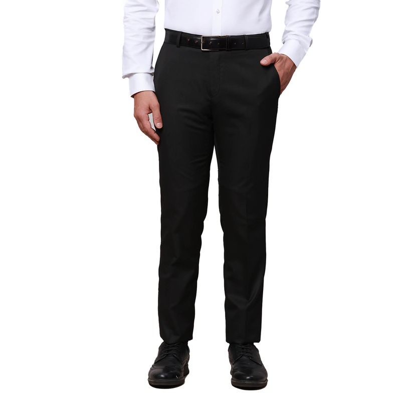 Raymond Slim Fit Solid Black Trouser (34)