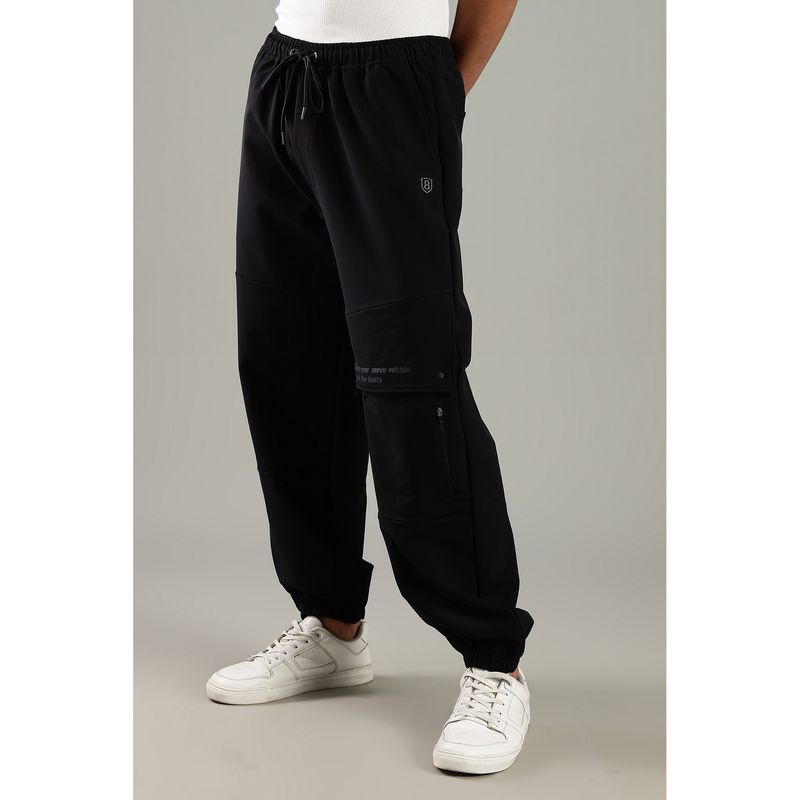 DOMIN8 Men Oversized Black Joggers (S)