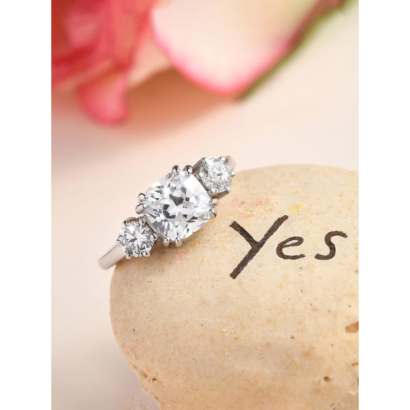 925 Silver 2 Carat Square American Diamond Meghan Markle Ring For Women & Girls (13)