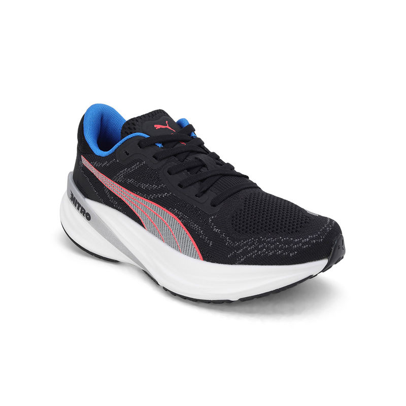Puma Magnify NITRO 2 Womens Black Running Shoes (UK 4)
