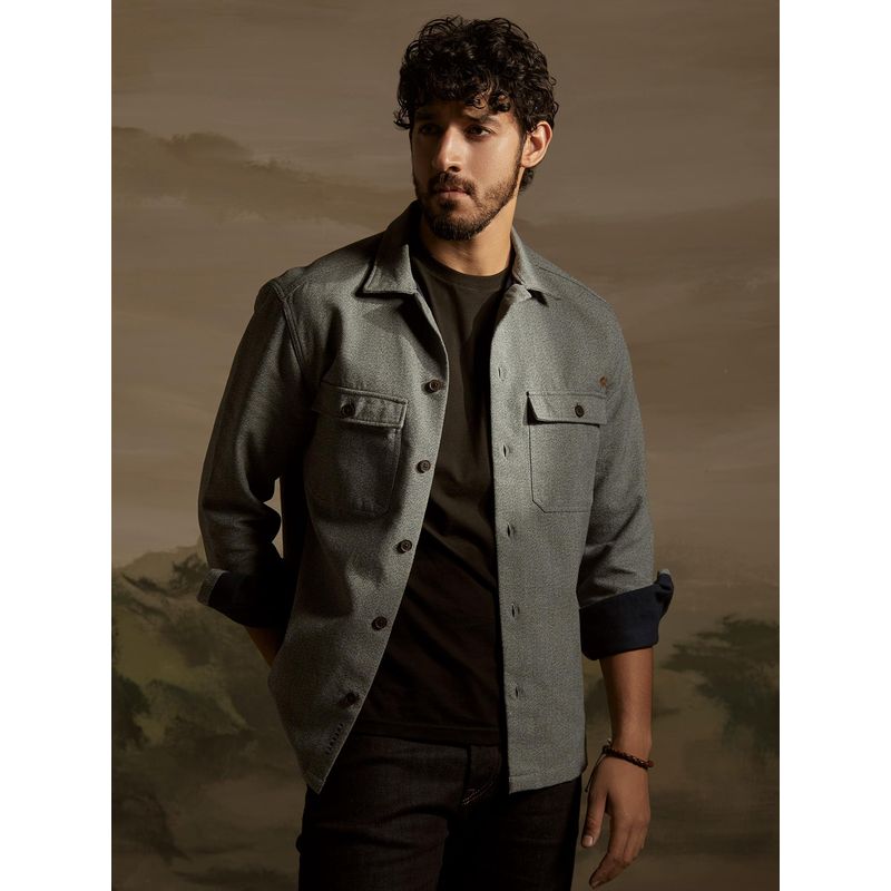 Andamen Grey Men's Full Sleeve Regular Fit Shirt (S)