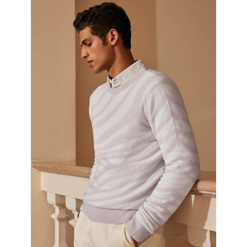 Andamen Off White Men's Full Sleeve Pullover Regular Fit Sweater (S)