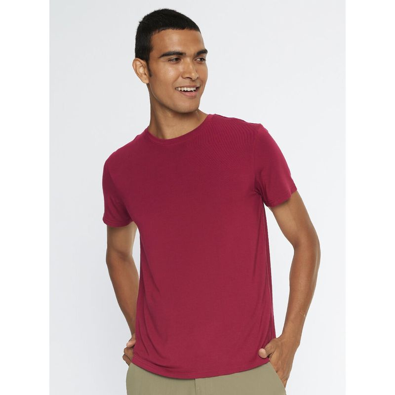 Smugglerz Inc. Men'S Soft Stretch Round Neck T-Shirt Brick Red (S)