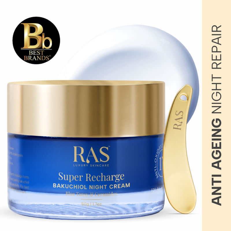 Ras Super Recharge Night Cream with Bakuchiol & Peptides Deeply Hydrates & Strenghten Skin Barrier