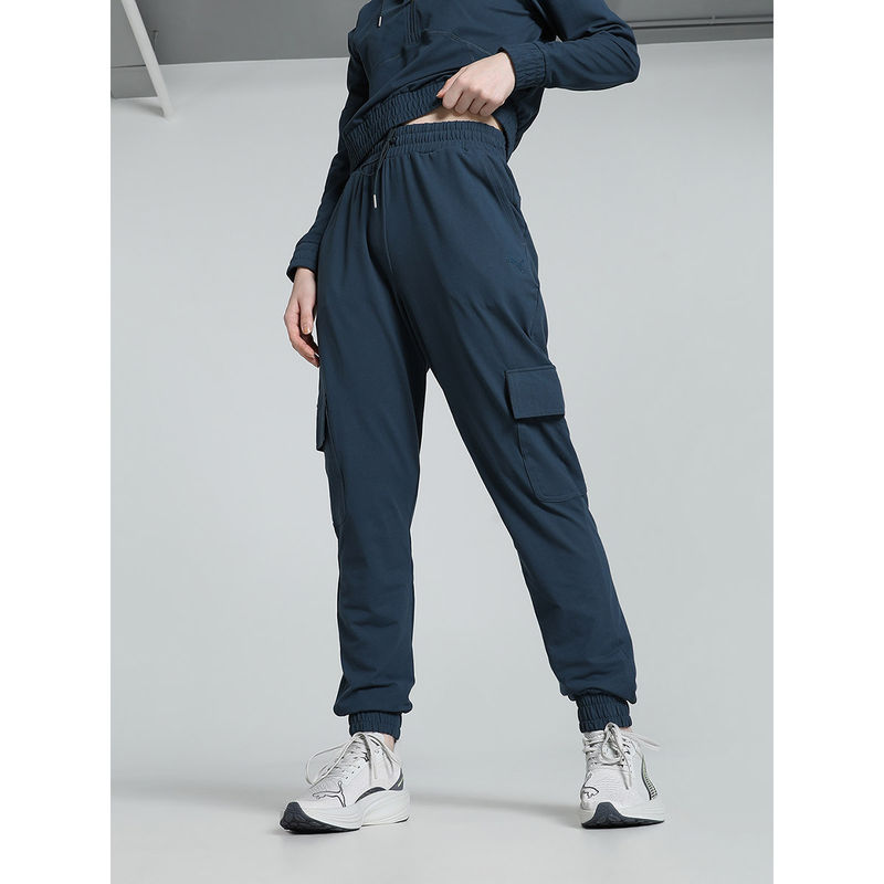 Puma Cargo Training Women's Blue Knitted Joggers (XL)