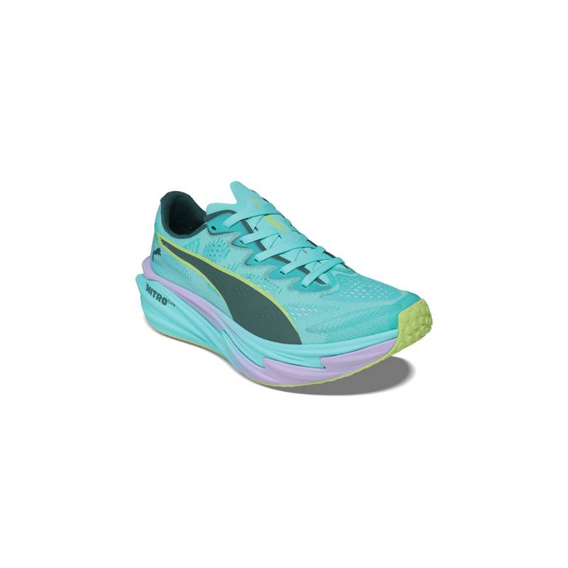 Puma HYROX Deviate NITRO Elite 4 Women Green Running Shoes (UK 5)