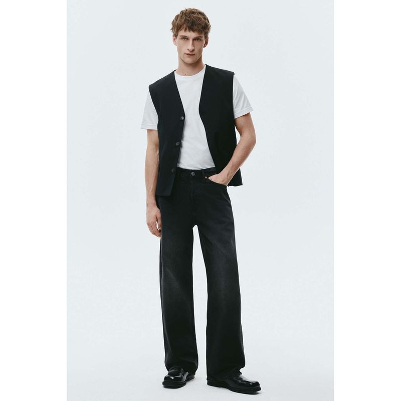 H&M Men Black Loose Straight Jeans (28/30)