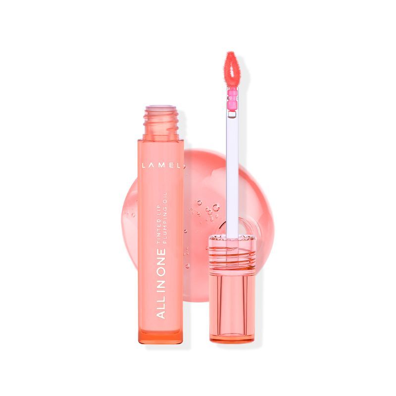 LAMEL All In One Lip Tinted Plumping Oil - 401 Peachy