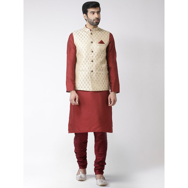 Boy Gold Foil Printed Churidar Set-skin main image 0