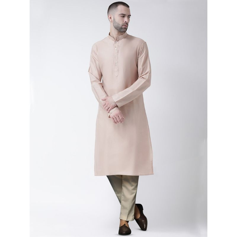 KISAH Mens Nude Kurta Trousers (Set of 2) (S)