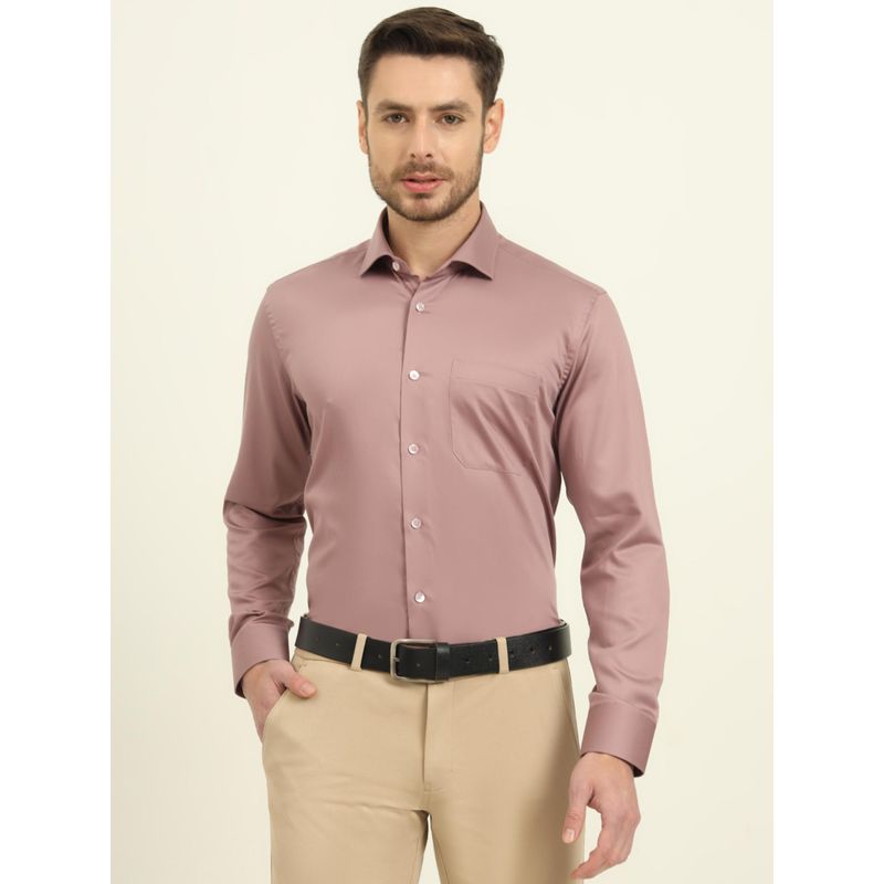 Metal Dusty Pink Solid Formal Shirt (44)