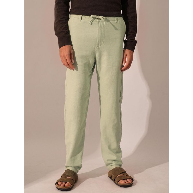Selected Green Mid Rise Linen Trousers (L)