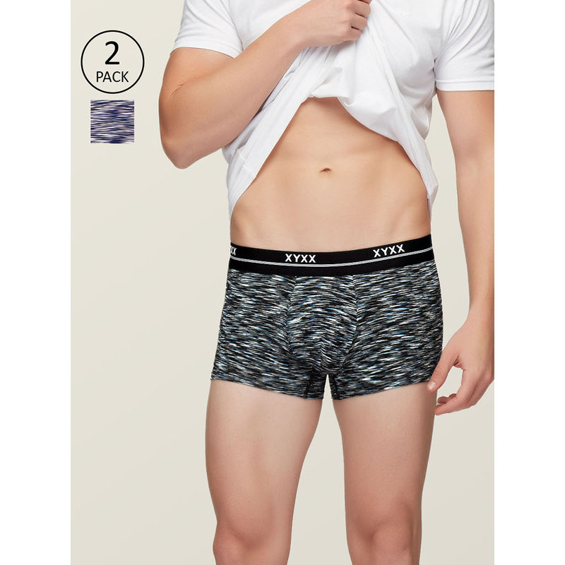 XYXX Men's Intellisoft Antimicrobial Micro Modal Artisto Trunk (Pack Of 2) - Multi-Color (L)