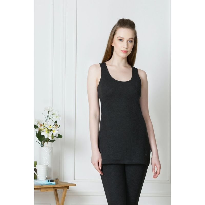 Van Heusen Women Anti Bacterial & Sleeveless Thermal Tank Top - Charcoal Melange (S)