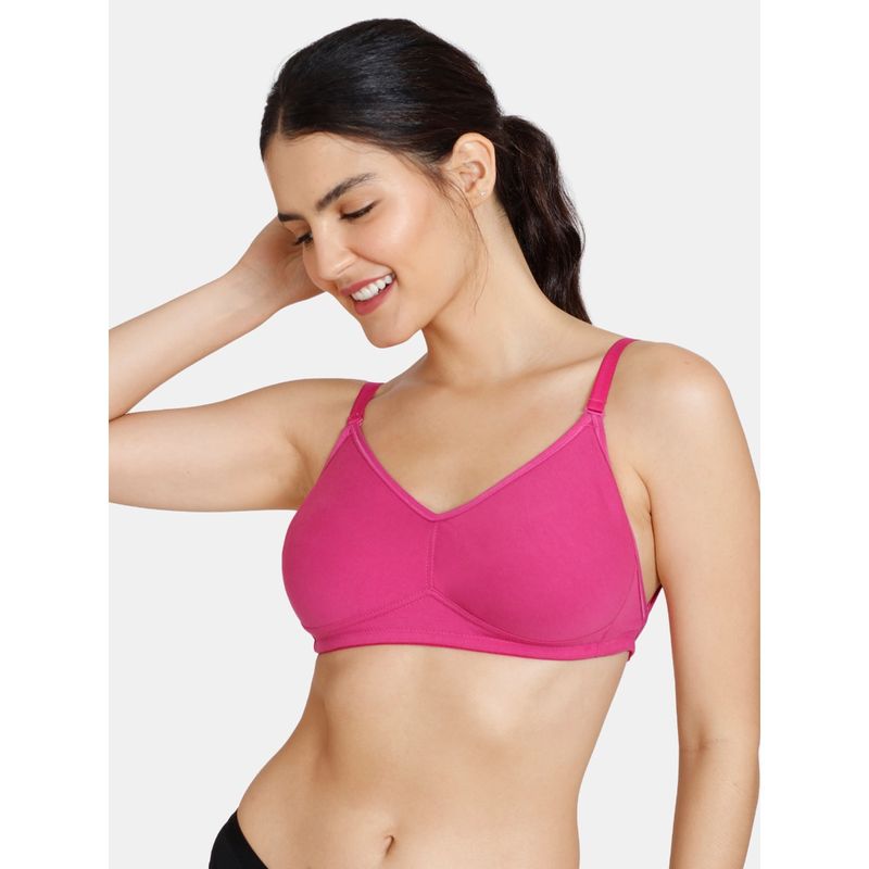 Zivame Beautiful Double Layered Non Wired Full Coverage Backless Bra Pink (32C)