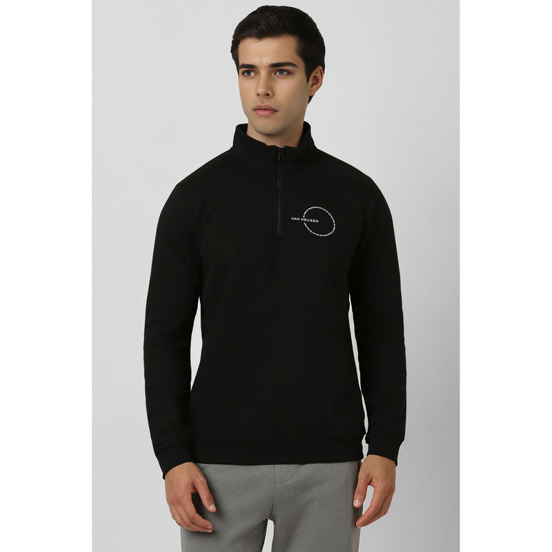 Van Heusen Men Black Graphic Print Round Neck Sweatshirt (M)