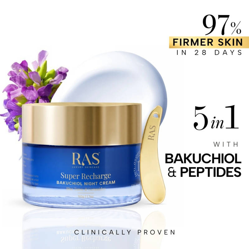 Ras Super Recharge Night Cream with Bakuchiol & Peptides Deeply Hydrates & Strenghten Skin Barrier