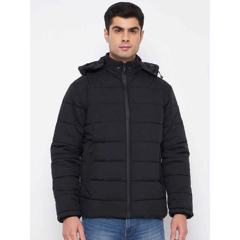 Okane Black Solid Polyester Ski Jacket (2XL)