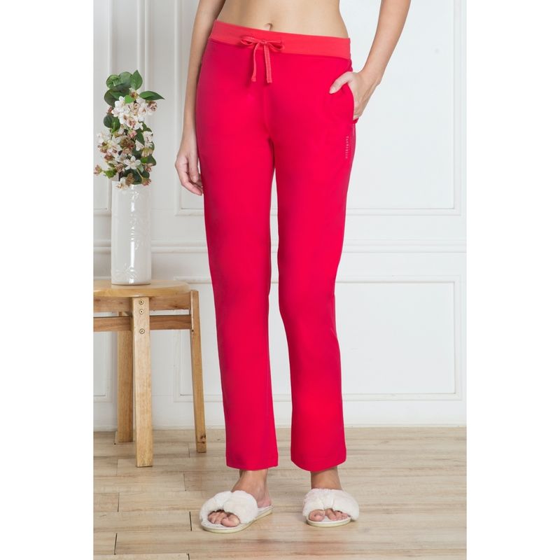 Van Heusen Women Drawstring Waistband & Reflective Trim Lounge Pants - Pink (S)