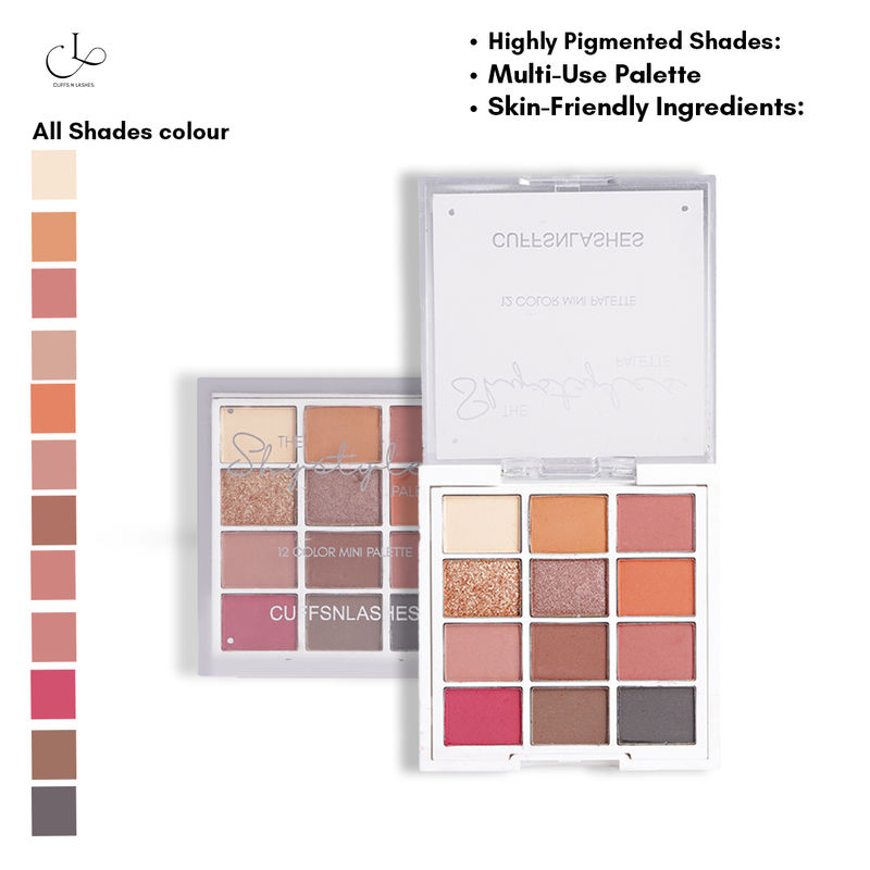CUFFS N LASHES X The Shystyles Palette 12 Color Mini Palette - Nancy Nude